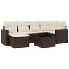 vidaXL 7-tlg. Garten-Sofagarnitur mit Kissen Braun Poly Rattan