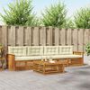 vidaXL Outdoor-Sofagarnitur mit Kissen 5 pcs Natur und Creme