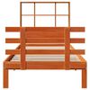 vidaXL Massivholzbett mit Regal ohne Matratze Wachsbraun 75x190 cm