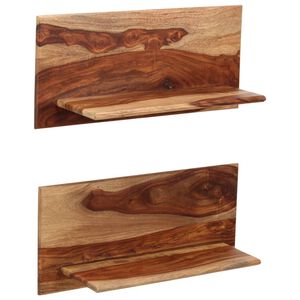 vidaXL Wandregale 2 Stk. 58x26x20 cm Massivholz Akazie