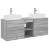vidaXL Badezimmerschrank-Set 3 stk. Grau Sonoma 49,5 x 41 x 62,5 cm