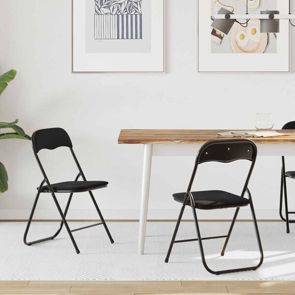 vidaXL Klappstuhl 2 pcs Schwarz 48 x 44 x 78 cm Samt