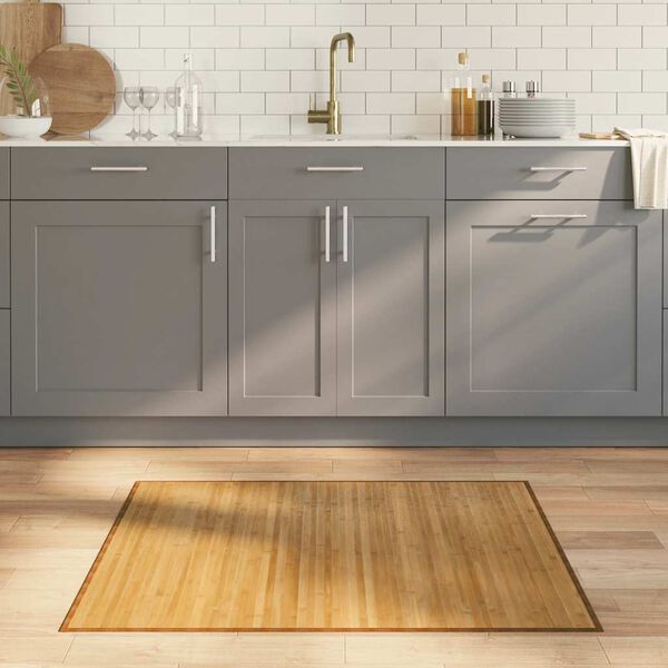 vidaXL Teppich Rechteckig Natur 80x100 cm Bambus