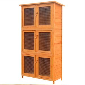 vidaXL Kleintier-/Kaninchenstall 6 Boxen Holz
