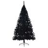 vidaXL K&uuml;nstlicher vorbeleuchteter Weihnachtsbaum Schwarz 210 cm PVC