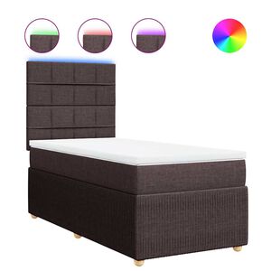 vidaXL Boxspringbett mit Matratze Dunkelbraun 80x200 cm Stoff