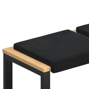 vidaXL Bankkissen 2 stk. Samt Schwarz Tiefe 35 cm