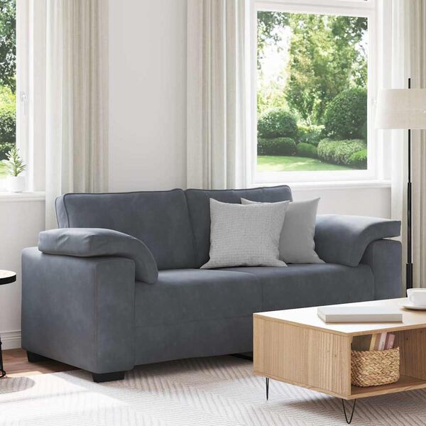 vidaXL Zweisitzer-Sofa Dunkelgrau 140 cm Samt