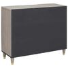 vidaXL Sideboard Grau und Gold 90 x 33 x 75 cm Massivholz Mango