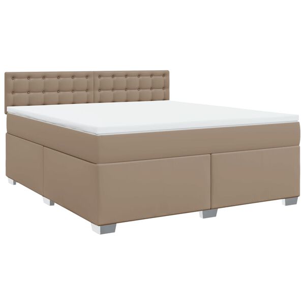 vidaXL Boxspringbett Matratze Cappuccino-Braun 180x200 cm Kunstleder