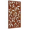 vidaXL Garten-Wanddeko 105x55 cm Cortenstahl Bambusblatt-Design