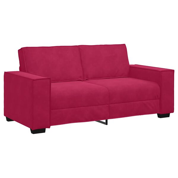 vidaXL 2-Sitzer-Sofa Weinrot 140 cm Samt