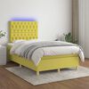 vidaXL Boxspringbett mit Matratze & LED Gr&uuml;n 120x200 cm Stoff