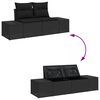 vidaXL Garten-Sofa-Set mit Kissen mit Speicher 11 pcs Schwarz