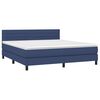 vidaXL Boxspringbett mit Matratze Blau 160x200 cm Stoff