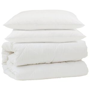 vidaXL Bettdecken Set 3 pcs Wei&szlig; Mikrofaser und Daunenfedern