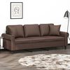 vidaXL 3-Sitzer-Sofa mit Kissen Braun 180 cm Kunstleder