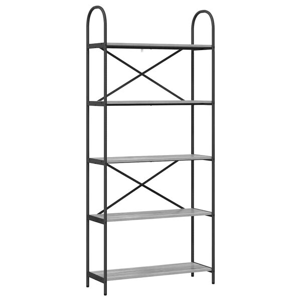 vidaXL B&uuml;cherregal Graues Sonoma 80 x 30 x 183 cm Holzwerkstoff