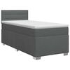 vidaXL Boxspringbett mit Matratze Dunkelgrau 90 x 200 cm Stoff