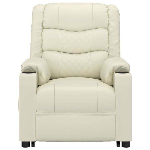 vidaXL Massagesessel mit Aufstehhilfe Creme Kunstleder