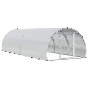 vidaXL H&uuml;hnerunterkunft Silber 400 x 150 x 100 cm Verzinkter Stahl