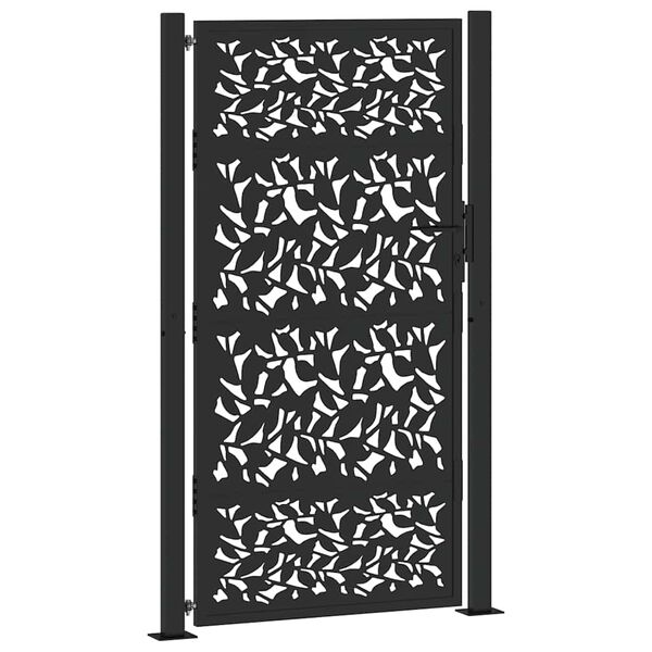 vidaXL Gartentor Schwarz 100x175 cm Stahlblatt-Design
