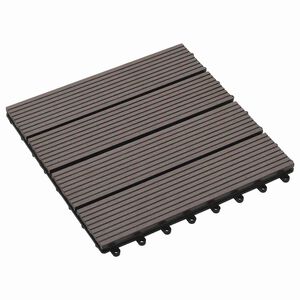 vidaXL Terrassenfliese 11 pcs Dunkelbraun 30 x 30 cm WPC