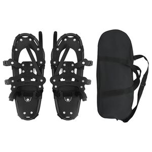 vidaXL 3 in 1 Schneeschuhe Schwarz 53,5 x 21 cm Aluminium und HDPE