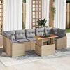 vidaXL Garten-Sofa-Set mit Kissen 8 pcs Beige und Hellgrau