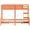 vidaXL Etagenbett 90x200/140x200 cm Wachsbraun Massivholz Kiefer