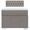 vidaXL Boxspringbett mit Matratze Taupe 100x200 cm Stoff