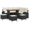 vidaXL Garten-Sofa-Set mit Kissen 9 pcs Schwarz Poly Rattan