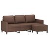 vidaXL 3-Sitzer-Sofa mit Hocker Braun 180 cm Kunstleder
