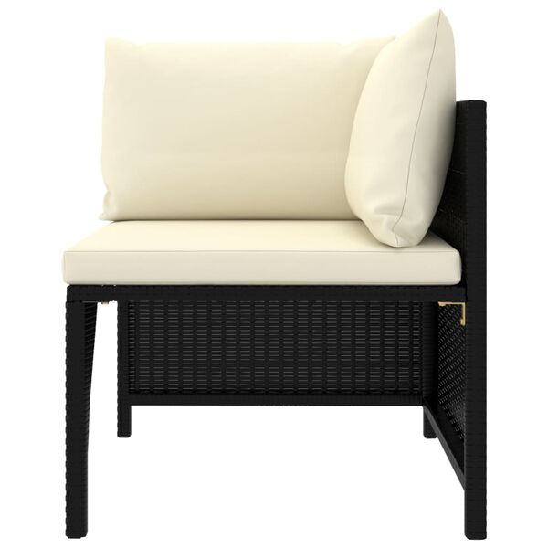 vidaXL 7-tlg. Garten-Lounge-Set mit Kissen Poly Rattan Schwarz
