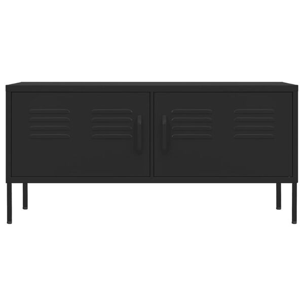 vidaXL TV-Schrank Schwarz 105x35x50 cm Stahl