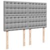 vidaXL Ottoman-Bett mit Matratze & LEDs Hellgrau 140x200 cm Stoff