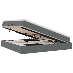 vidaXL Aufbewahrungsbett mit Matratze Dunkelgrau 200 x 200 cm