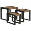 vidaXL Nestingtisch 3 stk. Braun und Schwarz 50 x 40 x 45 cm