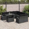 vidaXL Gartensofa-set mit Speicher 9 pcs Schwarz Poly-Rattan
