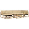vidaXL Outdoor-Sofagarnitur 7 stk. Wei&szlig; und Beige Massivholz Akazie