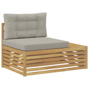 vidaXL Outdoor End Sofa Wei&szlig; 115 x 83 x 73 cm Massivholz Akazie