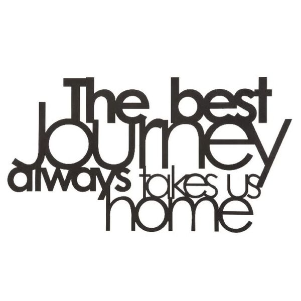 Homemania Wanddekoration Worte 70x40 cm Stahl Schwarz