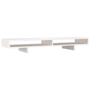 vidaXL Monitorst&auml;nder Wei&szlig; 100x27x14 cm Massivholz Kiefer