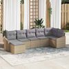 vidaXL Sofa Set mit Kissen 7 pcs Beige Poly-Rattan