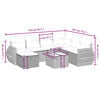 vidaXL 8-tlg. Garten-Sofagarnitur mit Kissen Schwarz Poly Rattan
