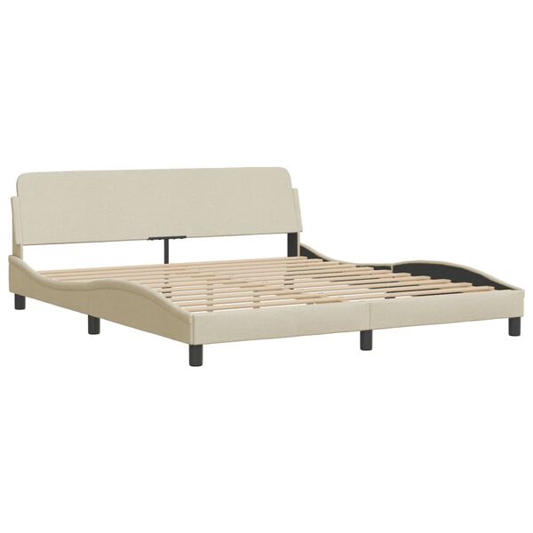 vidaXL Bett mit Matratze "Dover" Creme 180x200 cm Stoff