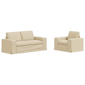 vidaXL Sofa Set 2 pcs Creme 182 x 80 x 82 cm Stoff