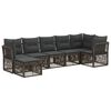 vidaXL Gartensofa-set 7 Stk. Grau Poly-Rattan