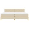vidaXL Boxspringbett mit Kissen mit Kopfteil Creme 200 x 200 cm Stoff