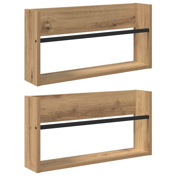 vidaXL Magazinregal 2 pcs Artisan-Eiche 60 x 12 x 30 cm Holzwerkstoff